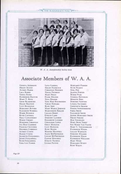 Arkansas Yearbook, 1926, WAA - 1